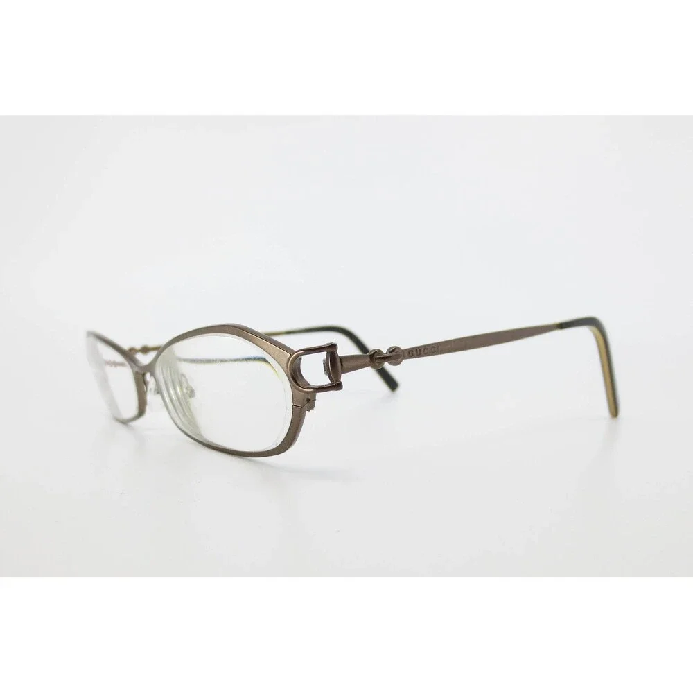 Gucci GG 2721 Bronze Metal Oval Eyeglass Frames Horsebit Detail Italy 51-17-135
